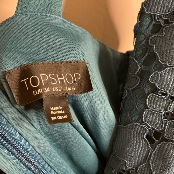 Topshop Dark Green Lace Dress - Picture 8 of 10